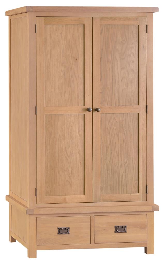 KI Chester Oak 2 Door 2 Drawer Wardrobe Country Furniture Barn