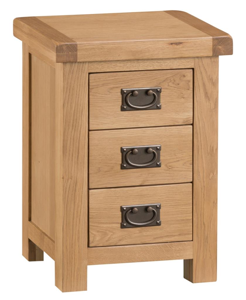 KI Chester Oak 3 Drawer Bedside Country Furniture Barn