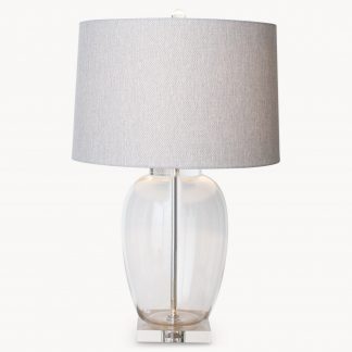 OW - Clifton Glass Shaped Lamp With Beige Shade