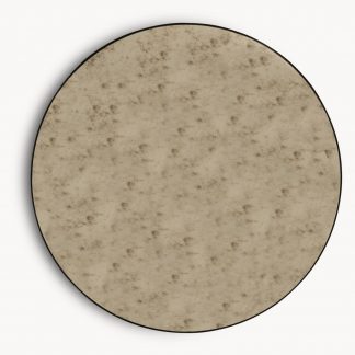 OW - Wilton Black Framed Round Antiqued Mirror