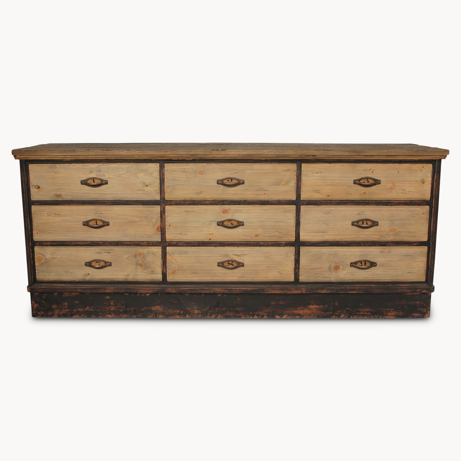 Ow Woodcroft Bleached Oak Pine 9 Drawer Chest Country