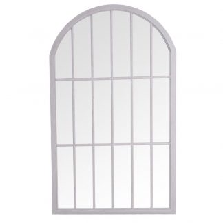 KI - Large Grey Arched Window Mirror