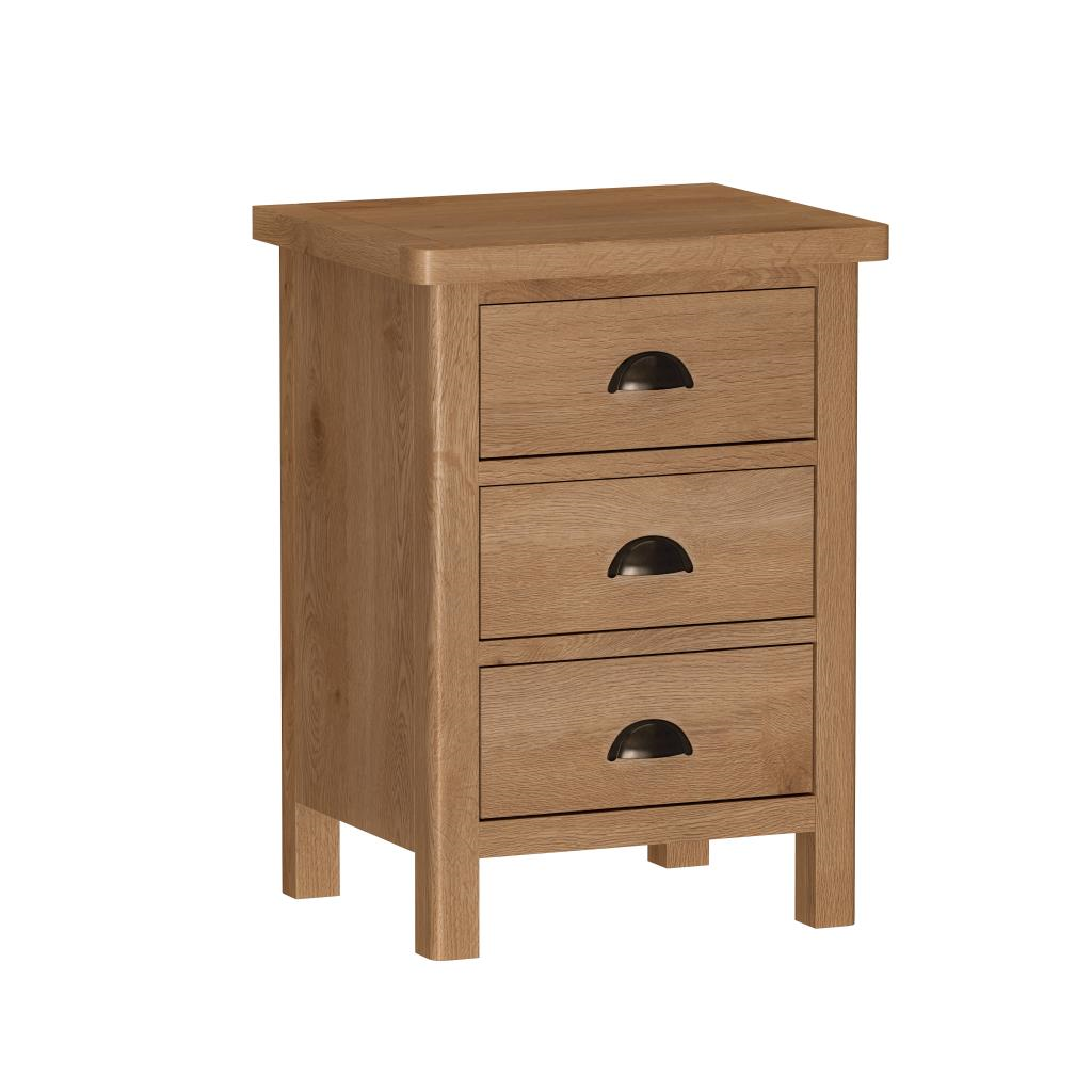 KI Radcliffe Oak 3 Drawer Bedside Country Furniture Barn