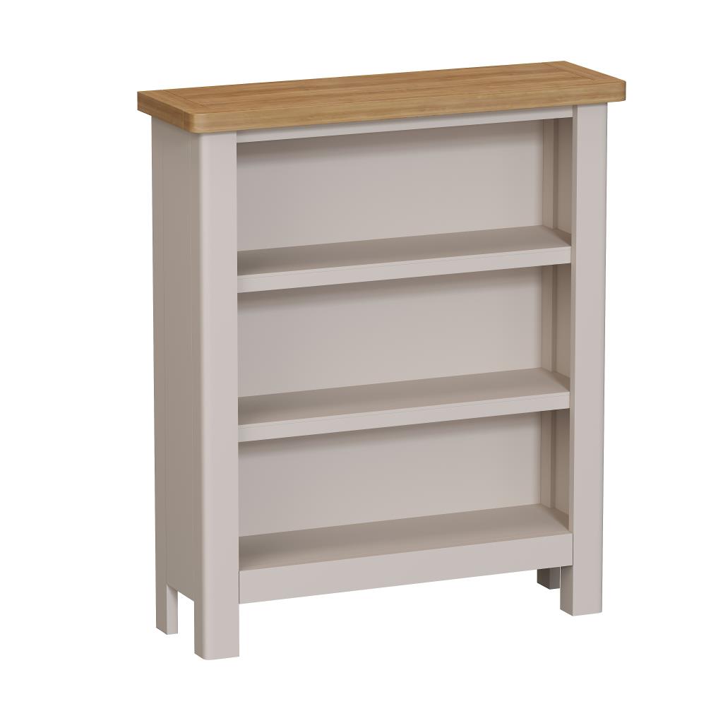 KI Radcliffe Truffle Painted Oak Small Wide Bookcase Country