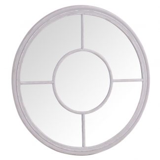 KI - Round Grey Window Mirror