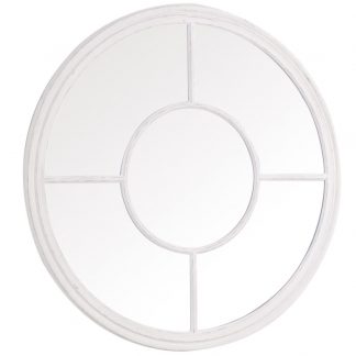 KI - Round White Window Mirror