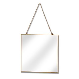 HI - Gold Edged Square Hanging Wall Mirror