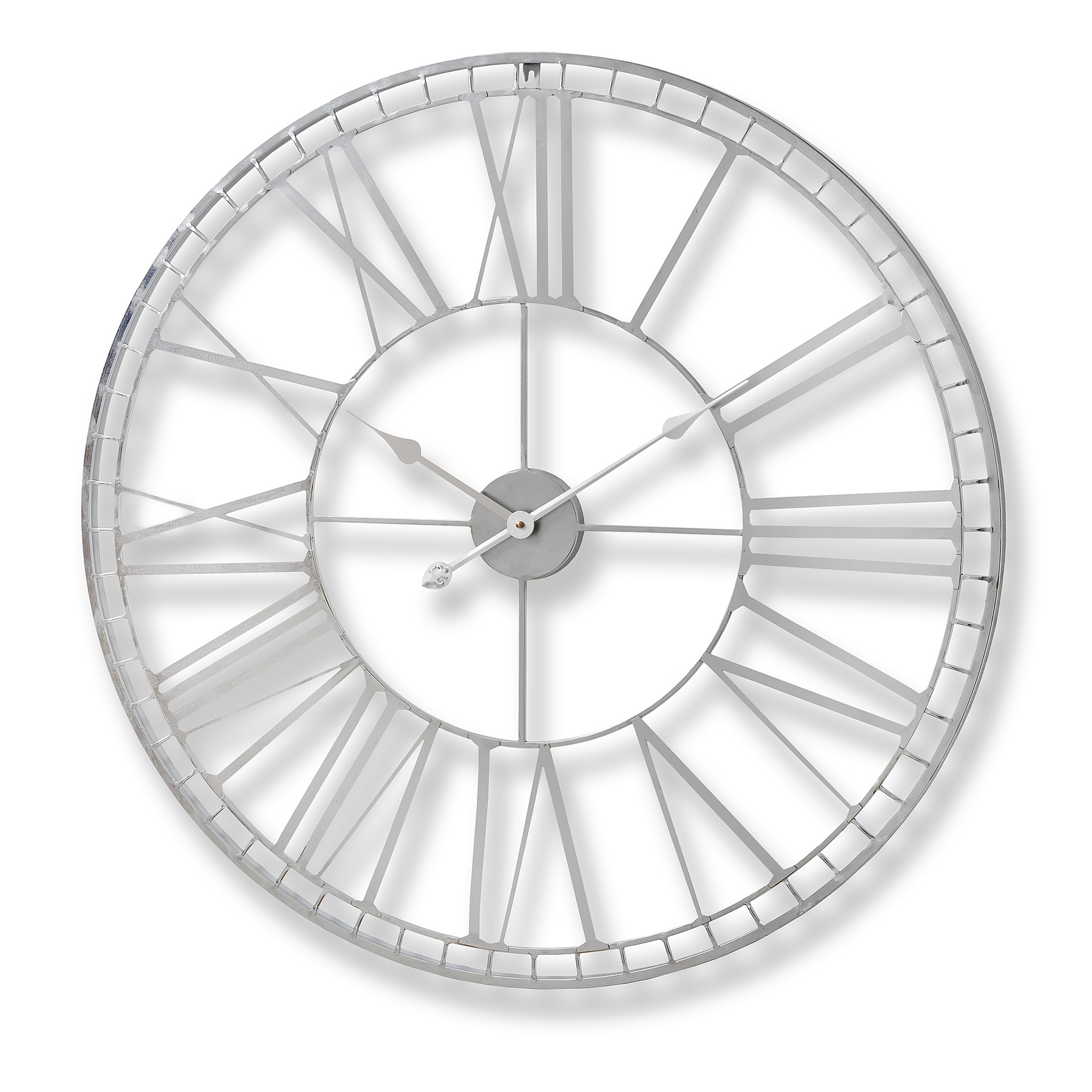 HI Large Nickel Skeleton Wall Clock Country Furniture Barn