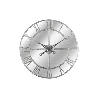 HI - Silver Foil Mirrored Wall Clock