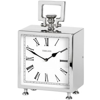 HI - Square Nickel Table Clock
