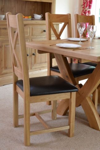 SJ - Maya Oak Cross Back Dining Chair