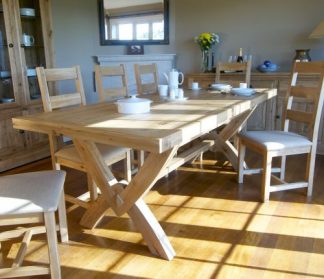 SJ - Maya Oak Large Extending Dining Table