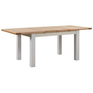 DP - Ivory Painted Clark Oak Extending Dining Table