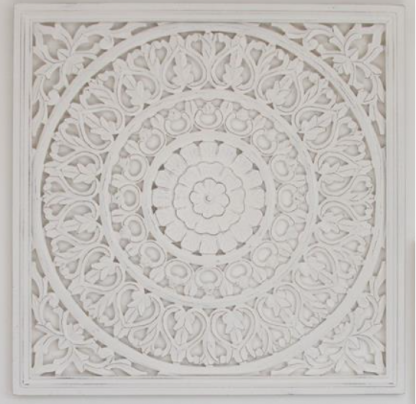 R - White Large Carved Panel