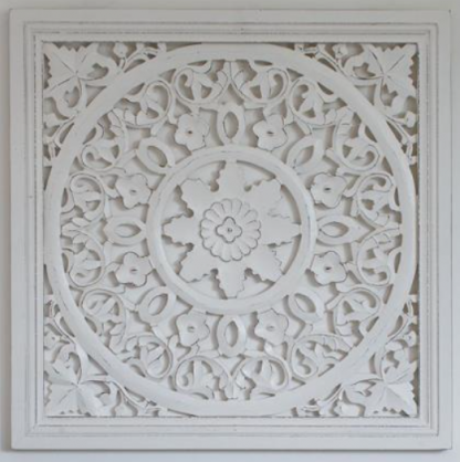 R - White Small Carved Panel