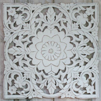 R - Medium White Carved Panel
