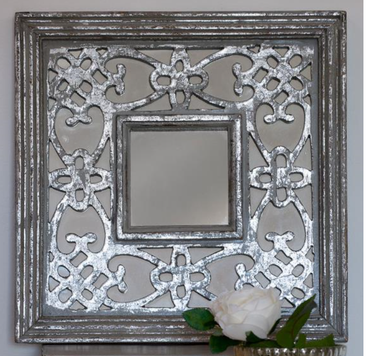 R Silver Grey Moroccan Mirror, Moroccan Wall Mirrors Uk