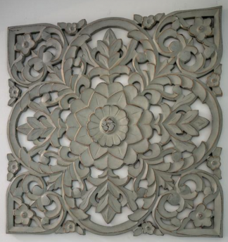 R - Grey Medium Narrow Frame Carved Panel