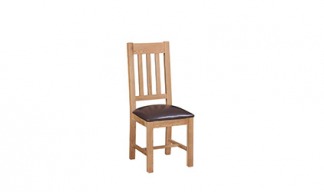 HB - Camberley Waxed Oak Dining Chair With PU Seat
