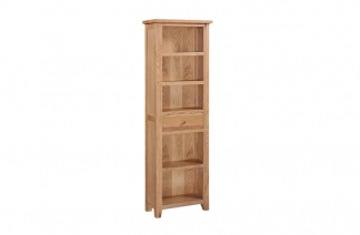 HB - Compact Camberley Waxed Oak Bookcase With 1 Drawer