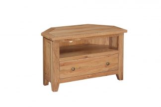 HB - Compact Camberley Waxed Oak Corner TV Unit