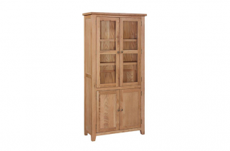 HB - Compact Camberley Waxed Oak Display Cabinet