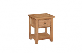 HB - Compact Camberley Waxed Oak Lamp Table With 1 Drawer