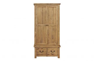 HB - Country Rustic Pine 2 Door 2 Drawer Wardrobe