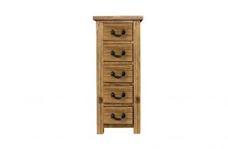 HB - Country Rustic Pine 5 Drawer Wellington Chest