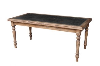 HB - Hudson Large Dining Table With Zinc Top & Turned Legs