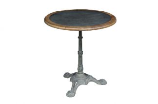 HB - Hudson Round Café Style Table With Zinc Top