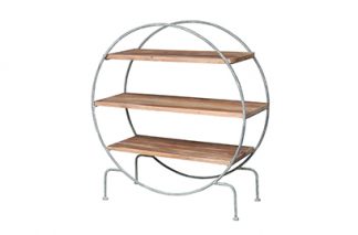 HB - Hudson Round Shelf Unit With Metal Frame