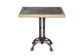 HB - Hudson Square Café Style Table With Zinc Top