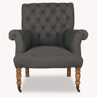 OW - Dark Grey Button Back Armchair