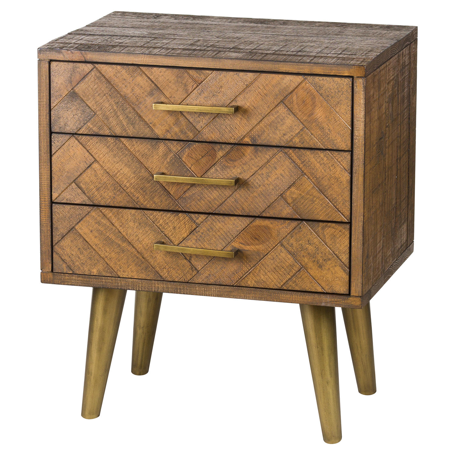 HI Hosanna Gold 3 Drawer Bedside Table Country Furniture Barn
