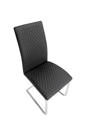 KI - Black Diamond Stitch Chrome Base Chair