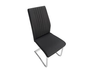 KI - Black Fluted Chrome Base Chair