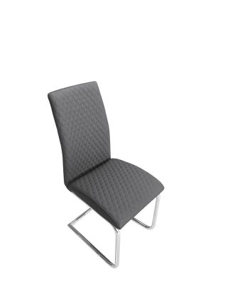 KI - Dark Grey Diamond Stitch Chrome Base Chair