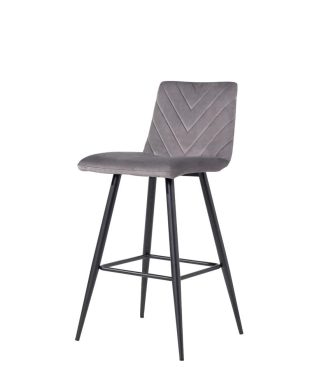 KI - Dark Grey Velvet Bar Stool
