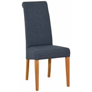 DP Newton Oak Blue Dining Chair