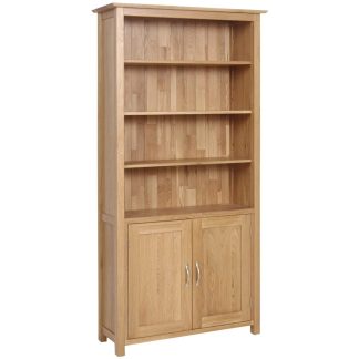 DP Newton Oak Bookcase With Cupboard
