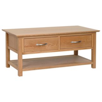 DP Newton Oak Coffee Table With 2 Drawers