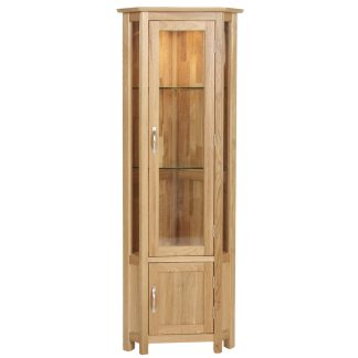 DP Newton Oak Corner Display Cabinet
