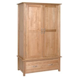 DP Newton Oak Double Wardrobe With 1 Drawer