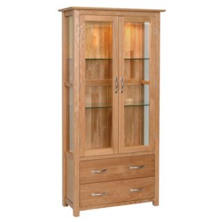 DP Newton Oak Glass Display Cabinet
