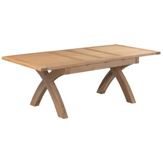 DP Newton Oak Cross Legged Extending Dining Table