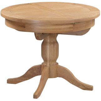 DP Newton Oak Round Butterfly Extending Dining Table